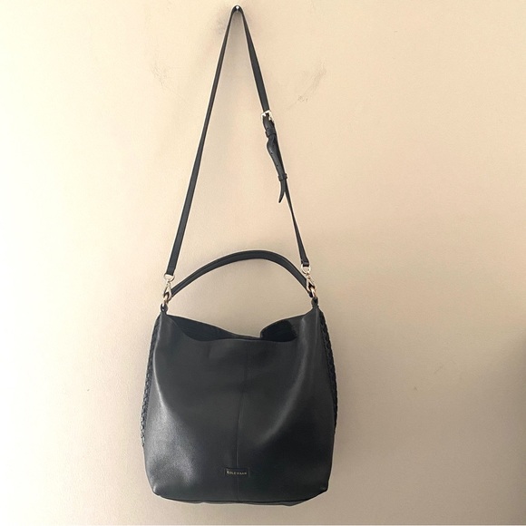 Cole Haan black leather double strap shoulder bag - Picture 2 of 10